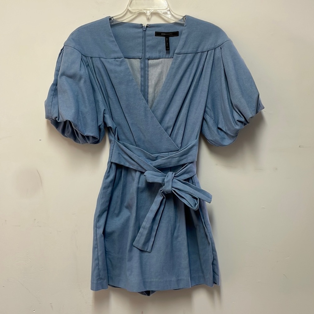 BCBGMaxAzria Blue Wrap Jumpsuit